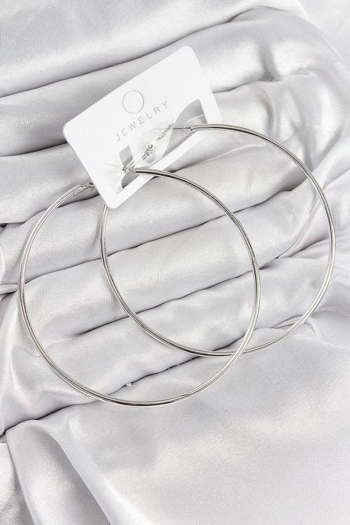 Pirinç Halka Model Gümüş Renk Kadın Küpe