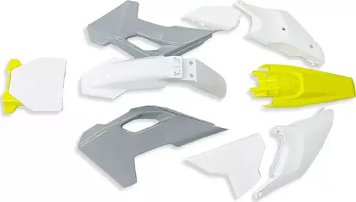 Plastik Granaj Seti - Beyaz, Gri, Sarı (Husqvarna 2024-2025 uyumlu) MX Numaratörlü