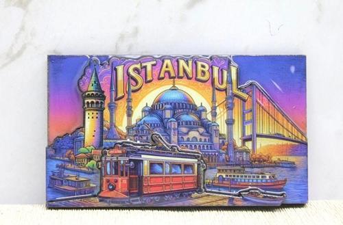 Büro Ev Ofis Hediyesi için İstanbul Hatırası Stil Ahşap Magnet