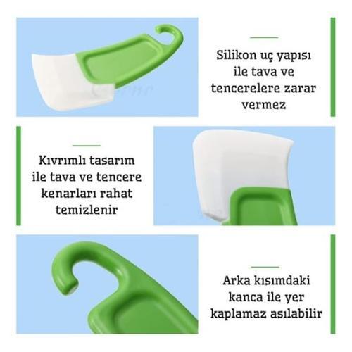 Büro Ev Ofis Mutfağı için Silikon Uçlu Kazıyıcı Bulaşık Temizleme Spatulası
