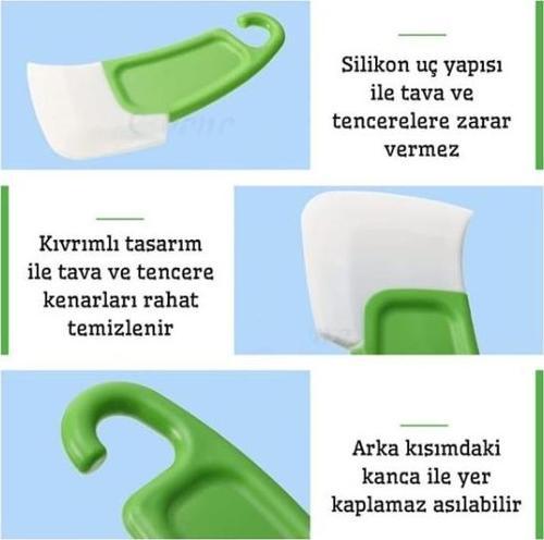 Büro Ev Ofis Mutfağı için Silikon Uçlu Kazıyıcı Bulaşık Temizleme Spatulası