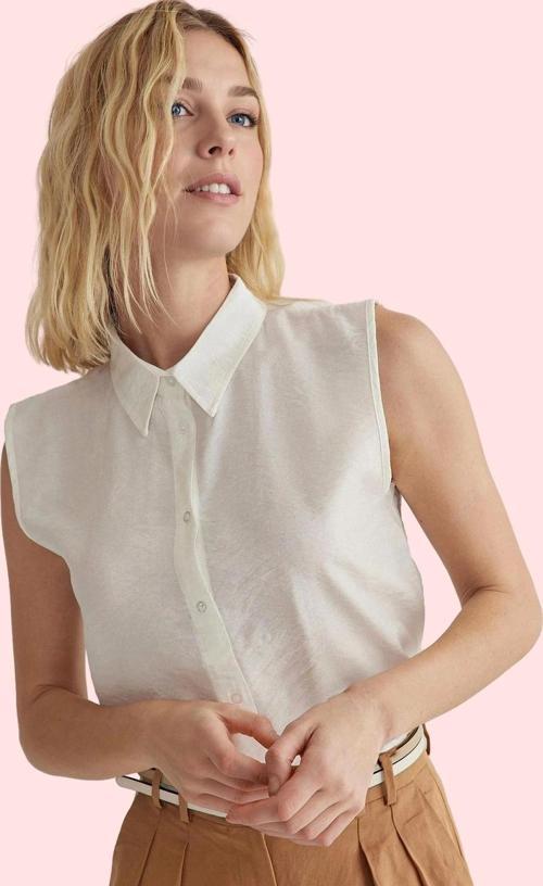 Kadın Yazlık Kolsuz Gömlek Renk Regular Kalıp Günlük Kullanım İçin Nefes Alan Kumaş Hafta Sonu