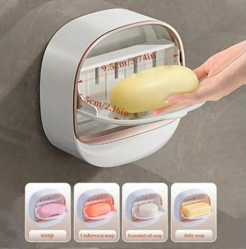 Büro Ev Ofis Banyo Dekoru için Drenaj Hazneli Kapaklı Katı Sabunluk
