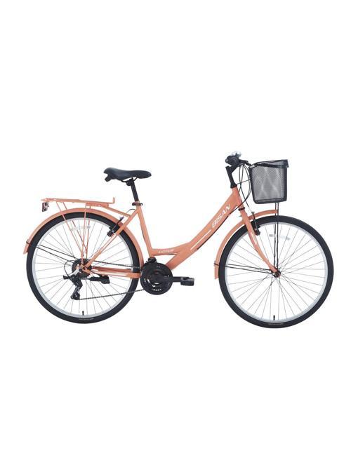 LOTUS ŞEHİR BİSİKLETİ 34 CM V 24 JANT 21 VİTES MERCAN BEYAZ