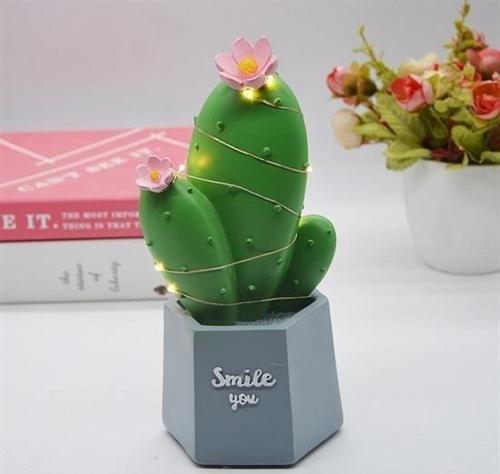 Led Işıklı Kaktüs Biblo Ev Dekorasyon ve Hediyelik Eşya Led Aydınlatma