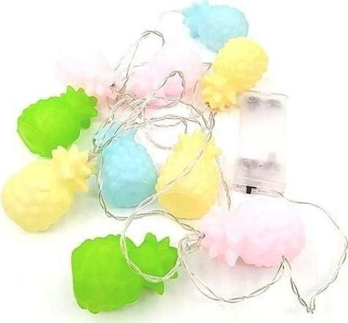 Karışık Renk Dekoratif Ananas Dolama 10’lu Şerit Led Işık Zinciri