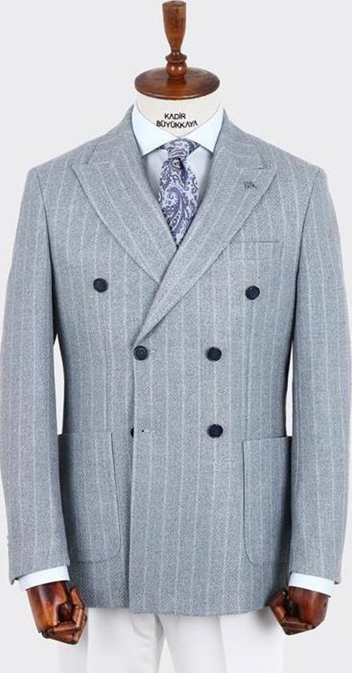 Kırlangıç Yaka Kruvaze Erkek Ceket-KAX5215S