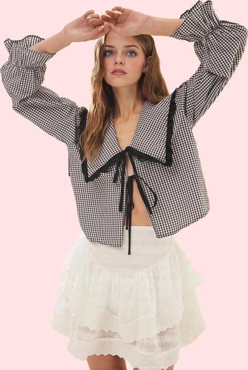 Kadın Ekose Terrycotton Dokuma Gömlek Regular Kalıp Yaka Günlük Kullanım Dayanıklı Malzeme