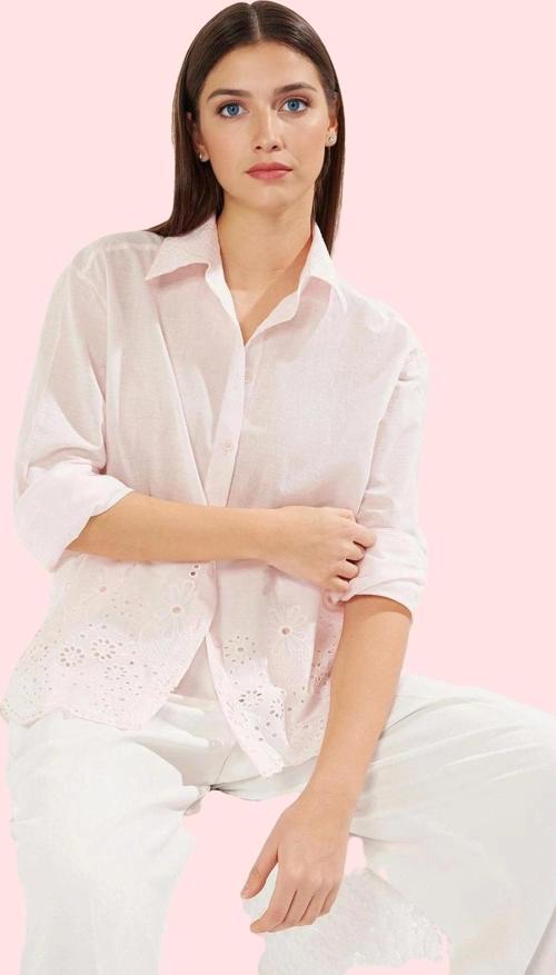 Kadın Pamuklu Gömlek Brode Detaylı Rahat Kalıp Günlük Şıklık Hafta Sonu Yaz Aylarının Vazgeçilmezi