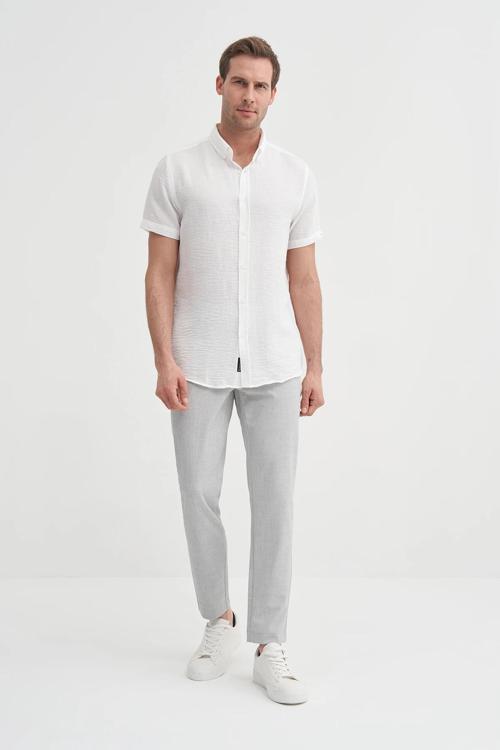 Slim Fit  Dar Kesim Kısa Kol Gömlek