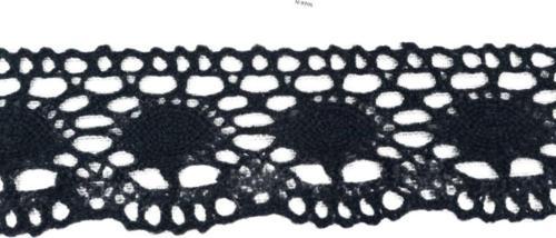 Kopanaki Dantel en 5 cm Badem Model Siyah 10 Metre