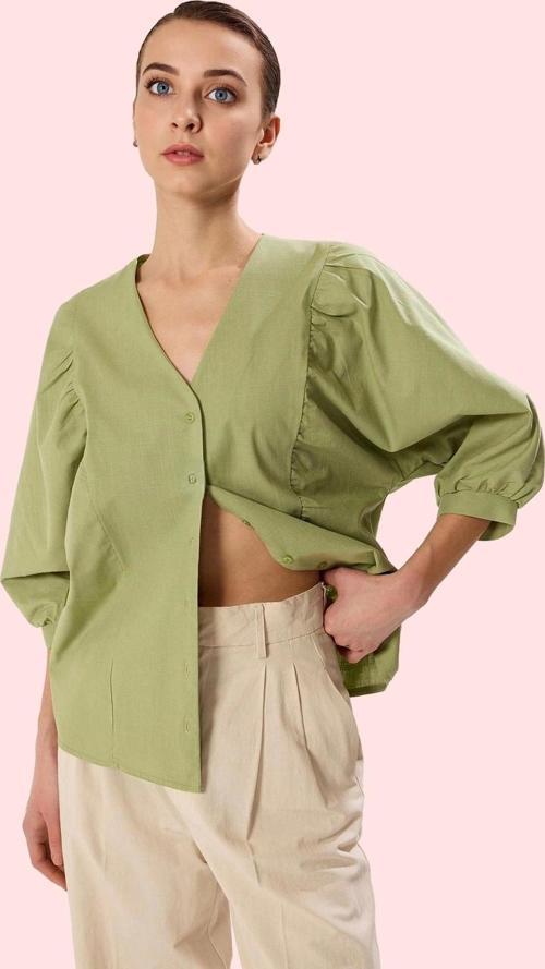 Kadın Pamuklu Regular Gömlek V Yaka Basic Günlük Ve İş Hayatı Hafta Sonu Dayanıklı Malzeme