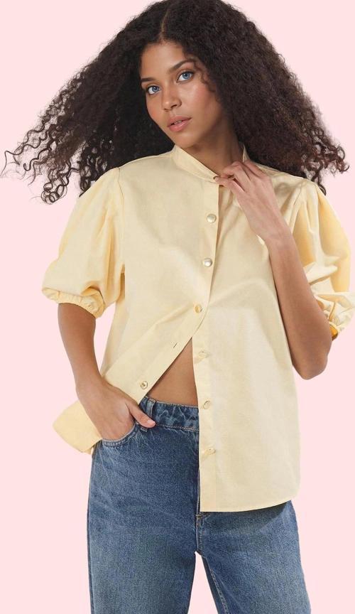 Kadın Düz Desen Bisiklet Yaka Oversize Pamuklu Yazlık Gömlek İş Ve Günlük Kaliteli Malzeme