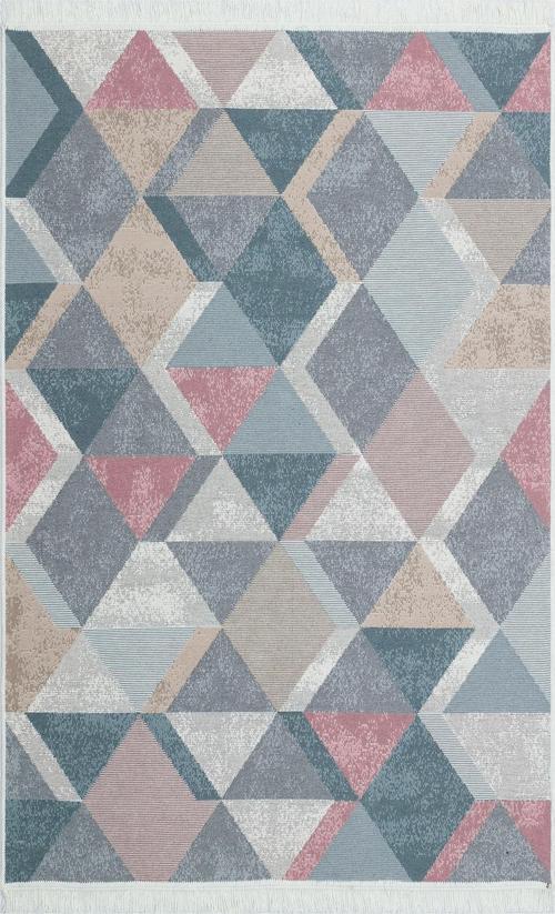 Samos SMS 10 Blue Pink Yıkanabilir Çift Taraflı Pamuk Kilim