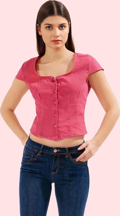 Kadın Pamuklu Dokuma Gömlek Düz Desen Rahat Kalıp Yazlık Günlük Yaz Aylarının Vazgeçilmezi