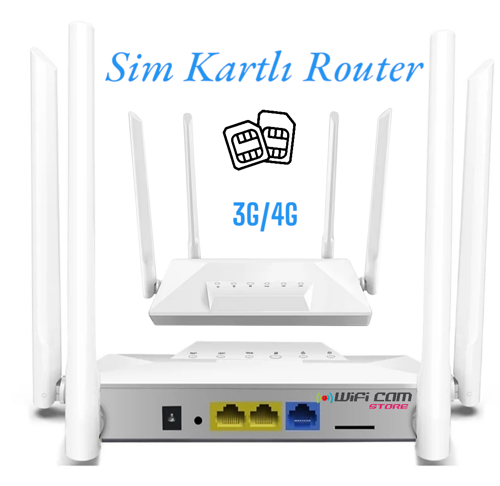 SIM Kart Destekli 4 Antenli Güçlü Wi-Fi Router – 3G/4G Desteği ile Her Yerde İnternet!