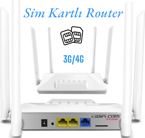 SIM Kart Destekli 4 Antenli Güçlü Wi-Fi Router – 3G/4G Desteği ile Her Yerde İnternet!