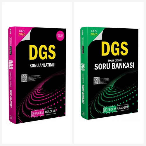 Pegem 2026 DGS Çözümlü Soru Bankası ve Konu Anlatımlı Set 2 Kitap Pegem Akademi Yayınları