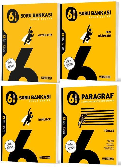 Hız 2026 6. Sınıf Matematik İngilizce Fen Paragraf Soru Bankası Seti 4 Kitap