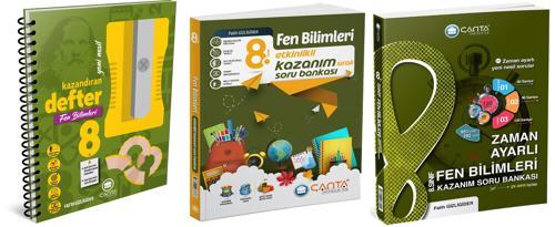 Çanta 2025 8. Sınıf Fen Bilimleri Etkinlikli Kazanım + Zaman Ayarlı Soru + Defter Seti 3 Kitap