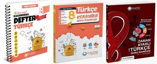 Çanta 2025 8. Sınıf Türkçe Etkinlikli Kazanım + Zaman Ayarlı Soru + Defter Seti 3 Kitap