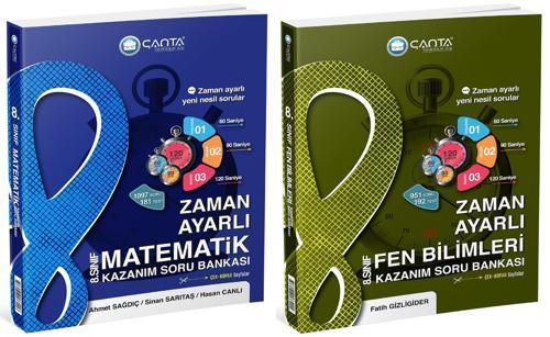 Çanta 2025 8. Sınıf Lgs Matematik + Fen Bilimleri Zaman Ayarlı Kazanım Soru Bankası Seti 2 Kitap