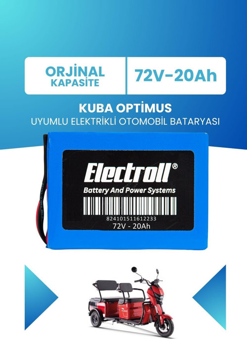 Kuba Optimus Uyumlu Batarya (Standart Kapasite) Lifepo4 72V 20Ah Elektrikli Otomobil Bataryası