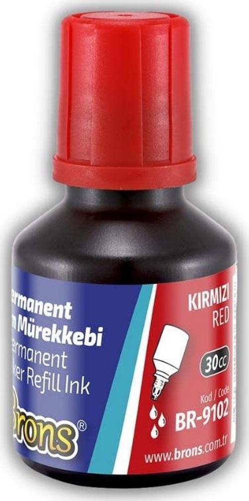 Markör Permanent Kalem Mürekkebi Kırmızı 30 ml 1 Adet Brons Koli Çuval Kalemi Mürekkebi 1 Adet