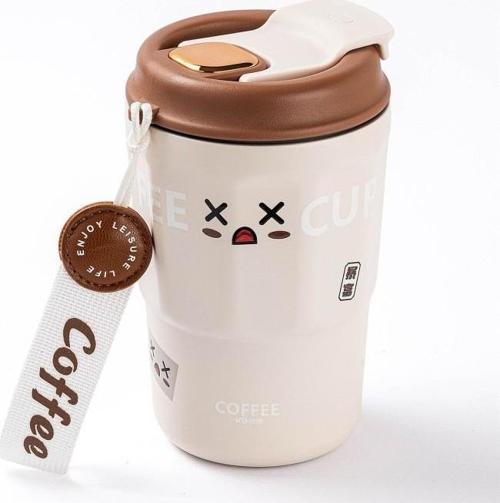 OKADI PRATİK BEYAZ PASLANMAZ ÇELİK TERMOS BARDAK 380ML