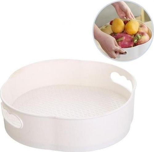 360 Derece Dönebilen Mekanizmalı Yuvarlak Tepsi Formlu Sunum ve Servis Organizer Tablası