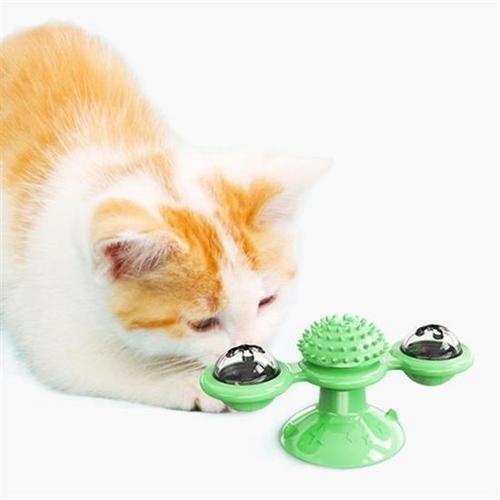 Pet Malzemeleri Vantuzlu Fırıldak Toplu Dönen Şeffaf Depo Tasarım İnteraktif Kedi Oyuncağı