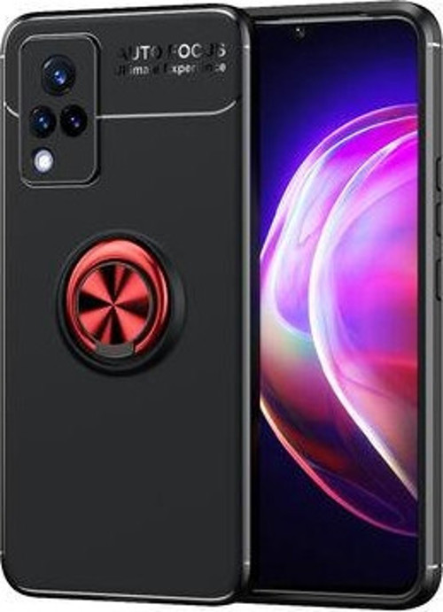 Vivo V21 Ultra Koruma Sağlayan Stant Özellikli Yüzüklü Ravel Silikon Kılıf
