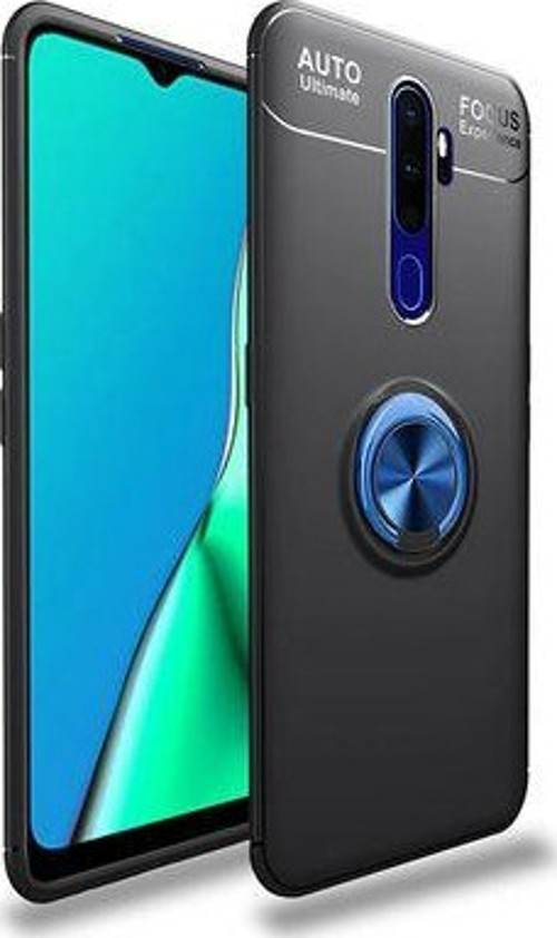 Oppo A9 2020 Ultra Koruma Sağlayan Stant Özellikli Yüzüklü Ravel Silikon Kılıf
