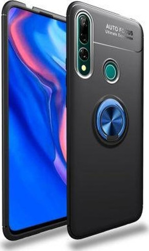 Huawei Y9 Prime 2019 Ultra Koruma Sağlayan Stant Özellikli Yüzüklü Ravel Silikon Kılıf
