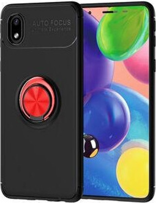 Samsung Galaxy A01 Core Ultra Koruma Sağlayan Stant Özellikli Yüzüklü Ravel Silikon Kılıf