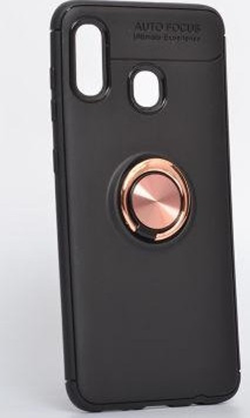 Samsung Galaxy A30 Ultra Koruma Sağlayan Stant Özellikli Yüzüklü Ravel Silikon Kılıf