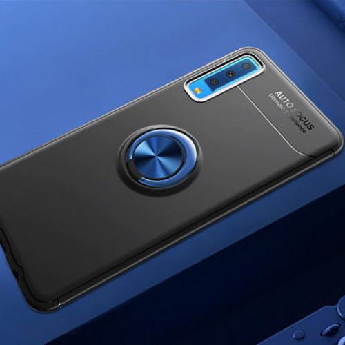 Samsung Galaxy A7 2018 Ultra Koruma Sağlayan Stant Özellikli Yüzüklü Ravel Silikon Kılıf