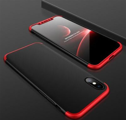 İphone X Kılıf 3 Parçalı Şık Patch Sert Silikon Kapak