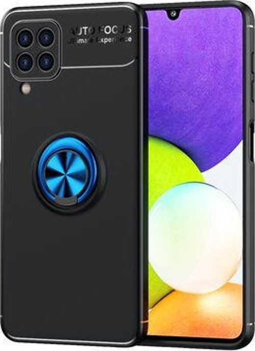 Samsung Galaxy M22 Ultra Koruma Sağlayan Stant Özellikli Yüzüklü Ravel Silikon Kılıf
