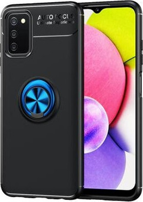 Samsung Galaxy A03S Ultra Koruma Sağlayan Stant Özellikli Yüzüklü Ravel Silikon Kılıf