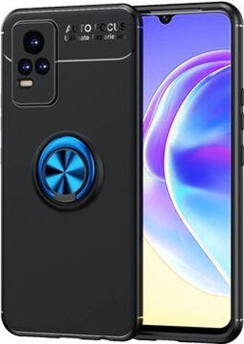 Vivo V21E Ultra Koruma Sağlayan Stant Özellikli Yüzüklü Ravel Silikon Kılıf