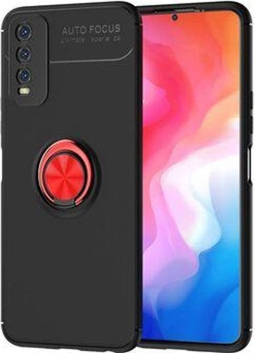 Vivo Y20 Ultra Koruma Sağlayan Stant Özellikli Yüzüklü Ravel Silikon Kılıf