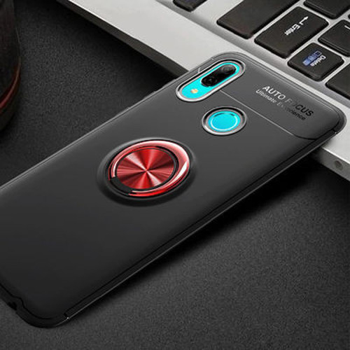 Huawei Y6 2019 Ultra Koruma Sağlayan Stant Özellikli Yüzüklü Ravel Silikon Kılıf