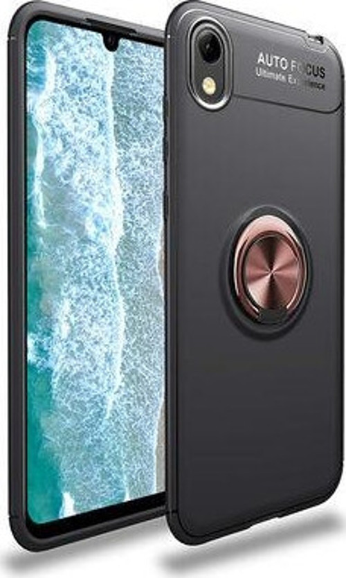 Huawei Y5 2019 Ultra Koruma Sağlayan Stant Özellikli Yüzüklü Ravel Silikon Kılıf