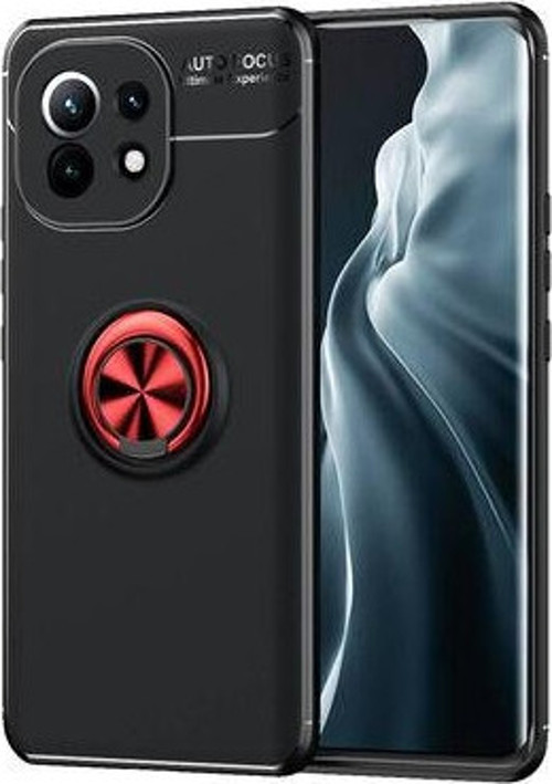 Xiaomi Mi 11 Ultra Koruma Sağlayan Stant Özellikli Yüzüklü Ravel Silikon Kılıf