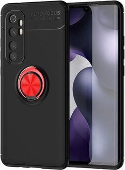 Xiaomi Mi Note 10 Lite Ultra Koruma Sağlayan Stant Özellikli Yüzüklü Ravel Silikon Kılıf