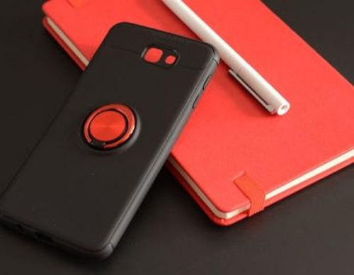 Samsung Galaxy J7 Prime Ultra Koruma Sağlayan Stant Özellikli Yüzüklü Ravel Silikon Kılıf