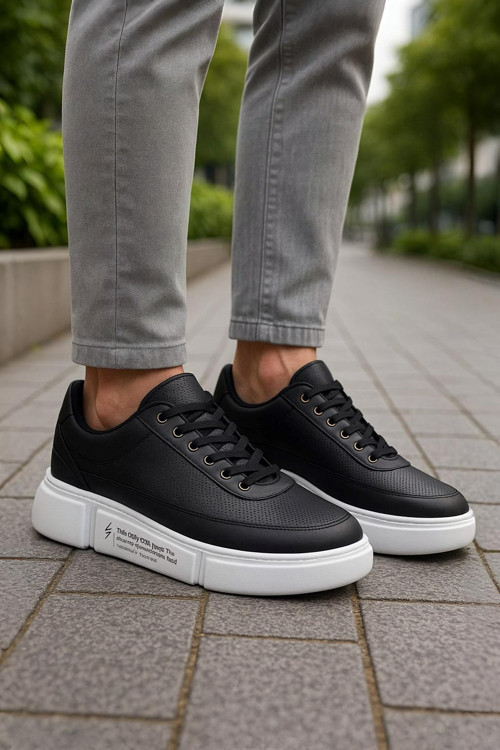Günlük Erkek Spor Ayakkabı Bağcıklı Dikiş Detaylı Hafif Kalın Yüksek Taban Sneaker MC06