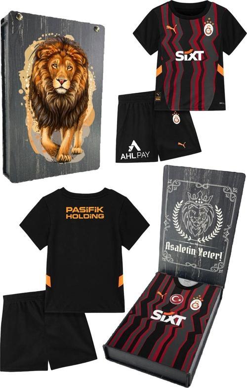 Orijinal Lisanslı 24-25 Siyah 5 Yıldızlı Çocuk Forma Set Hediyelik Ahşap Kutu