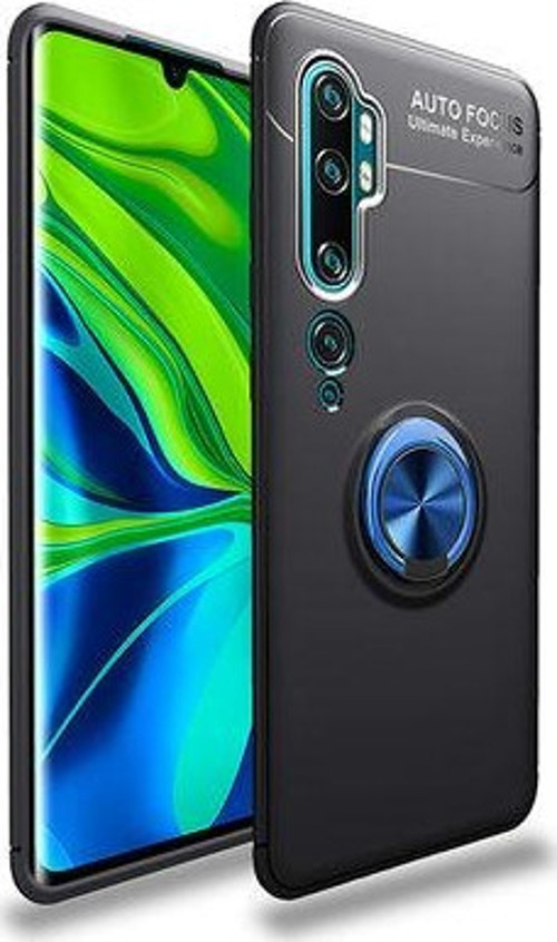 Xiaomi Mi Note 10 Ultra Koruma Sağlayan Stant Özellikli Yüzüklü Ravel Silikon Kılıf
